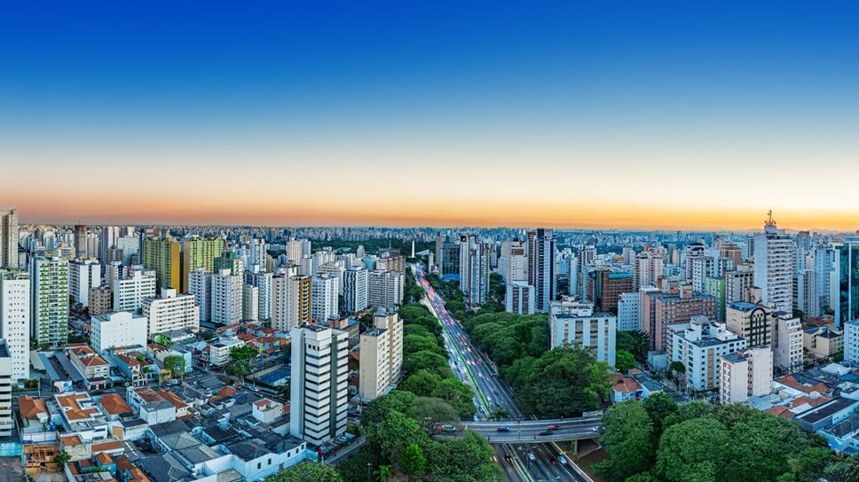 Vista do por do sol em Sao Paulo
